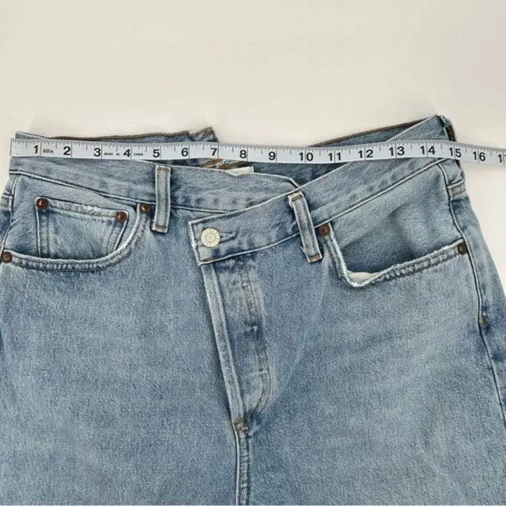 Agolde Criss Cross Straight Jeans Light Blue 28 Raw‎ Hem